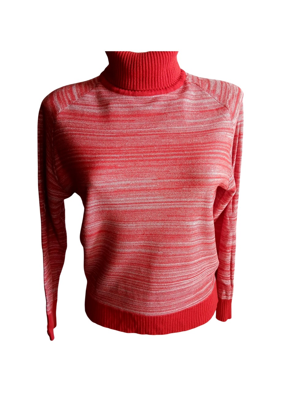 Medium Vintage 1970's Buttery Medium Turtleneck Rusty Orange Hippy Shirt Korea